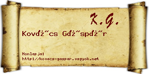 Kovács Gáspár névjegykártya