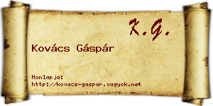 Kovács Gáspár névjegykártya