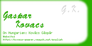 gaspar kovacs business card