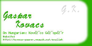 gaspar kovacs business card